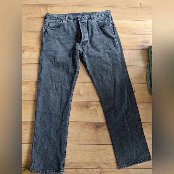 Levi's 501 Original Men's Cropped Straight Jeans Black Size US 36 - Picture 2 of 9